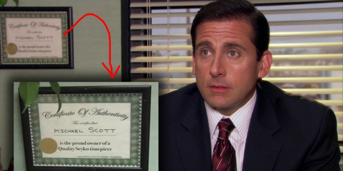 Michael and his framed timepiece in The Office