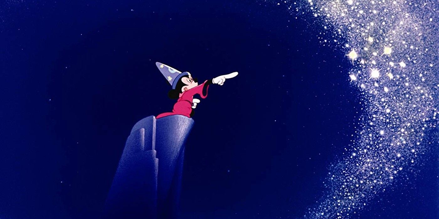 Mickey conjures up a spell in Fantasia.