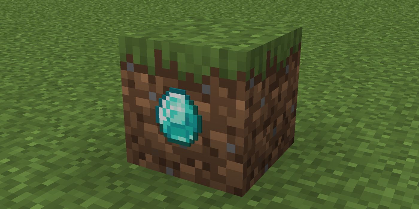 An image of a Minecraft Block with a Diamond Item Frame 
