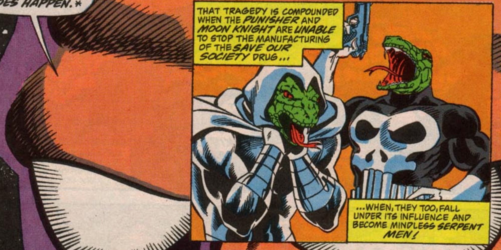 Moon Knight becomes a Serpent Man in Marvel Comics.