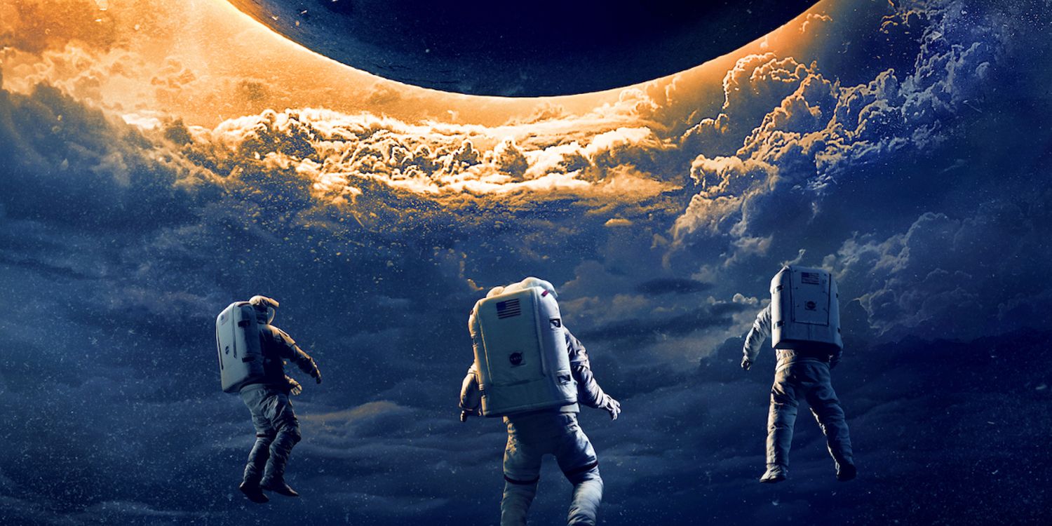 Three astronauts in Moonfall IMAX Poster (cropped)