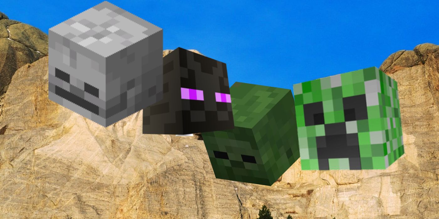 Mount Rushmore as Minecraft mobs