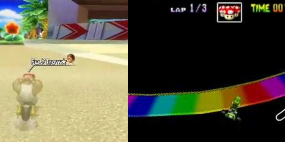 Ultra shortcut from Mario Kart Wii, and shortcut from Mario Kart 64. 