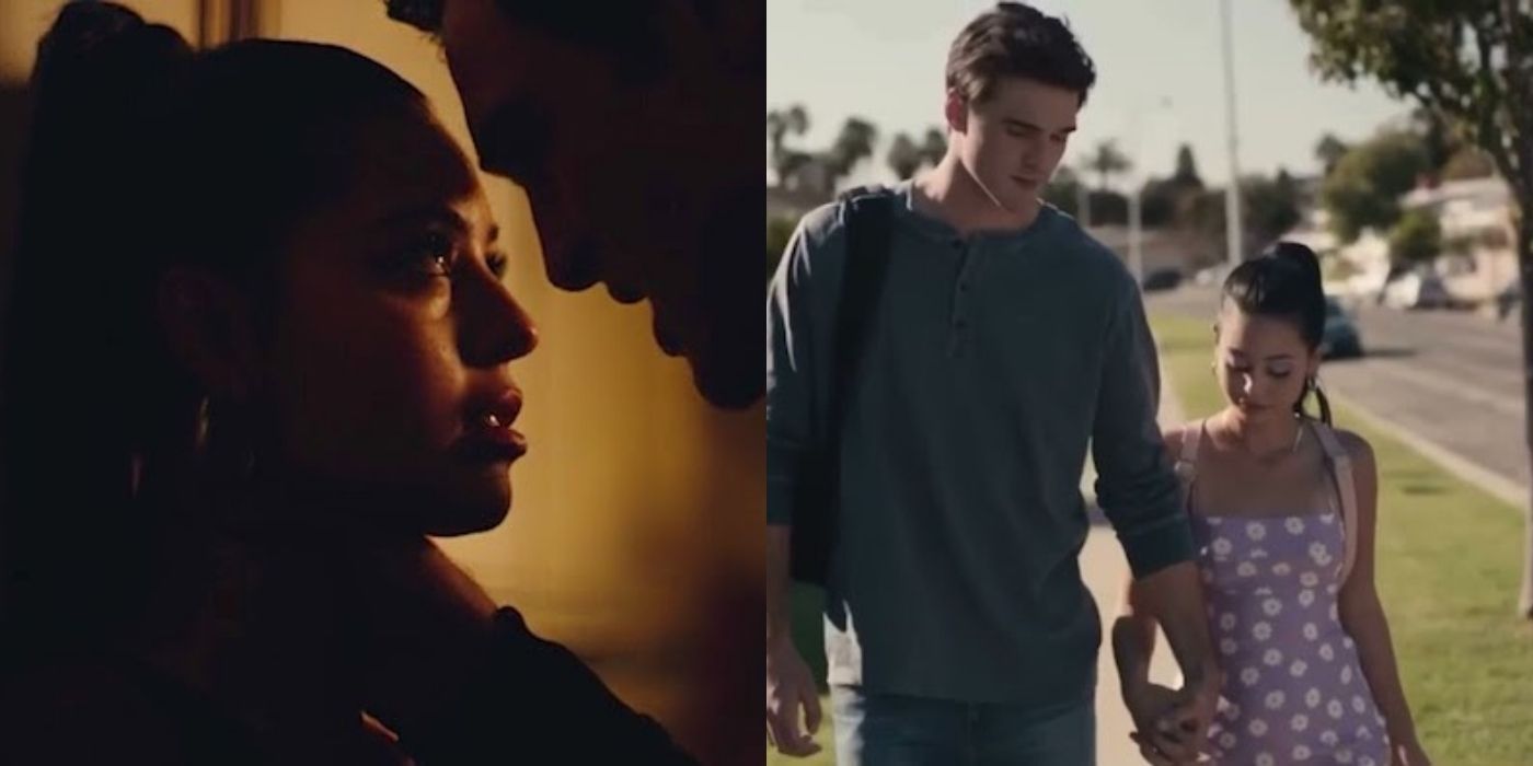 Split image of Nate and Maddy in the Euphoria