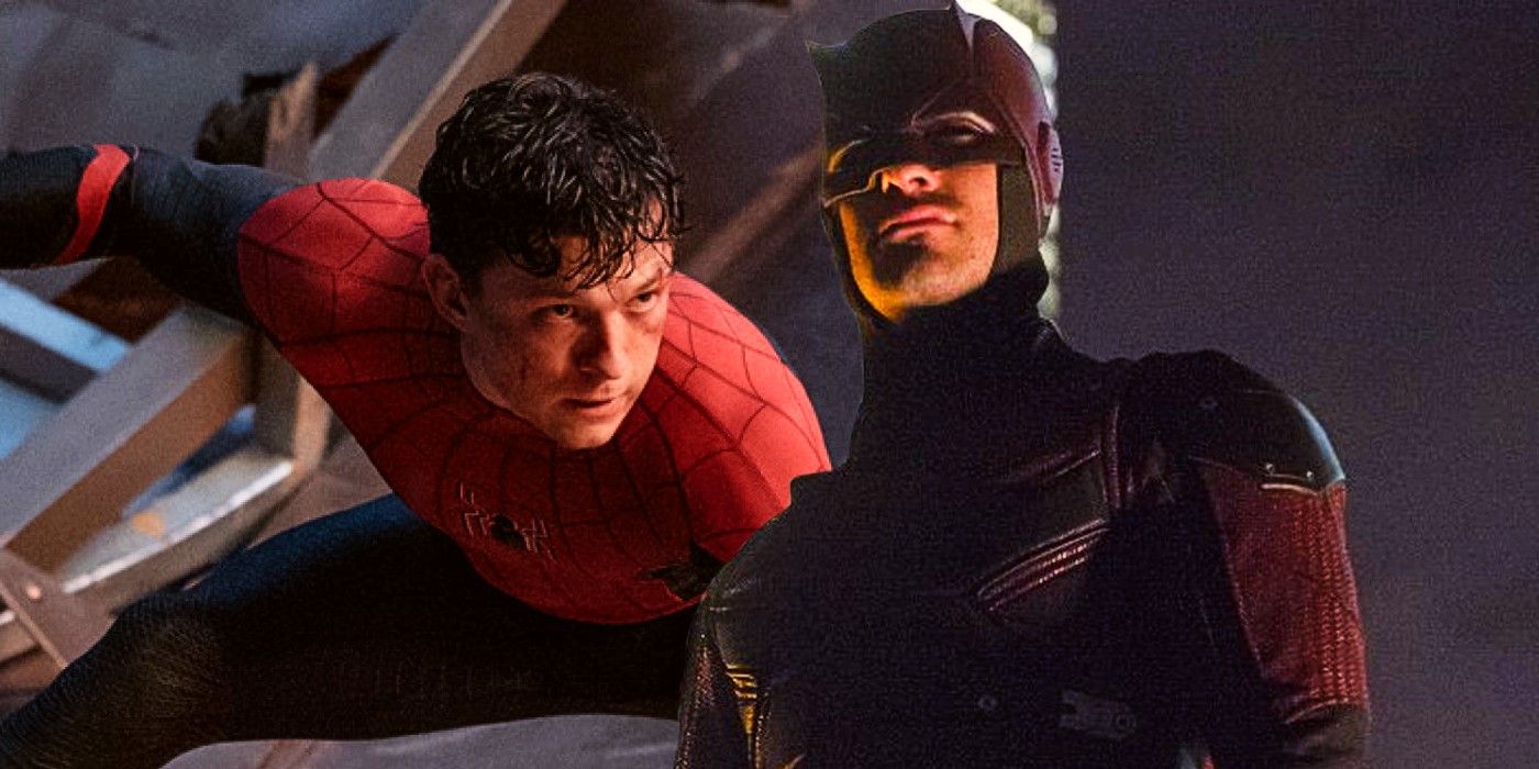 Blended image of Tom Holland's Spider-Man and Charlie Cox's Daredevil