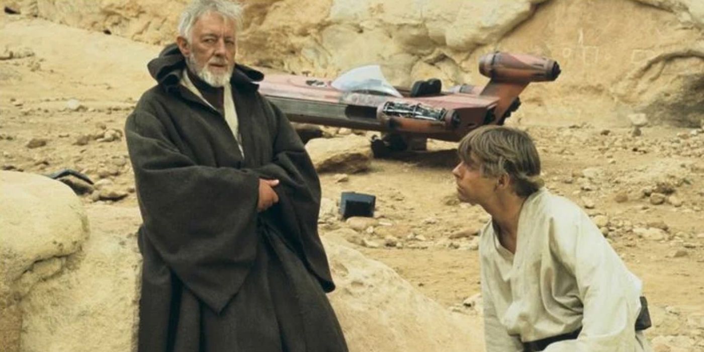 Obi-Wan talking to Luke Skywalker in Star Wars.