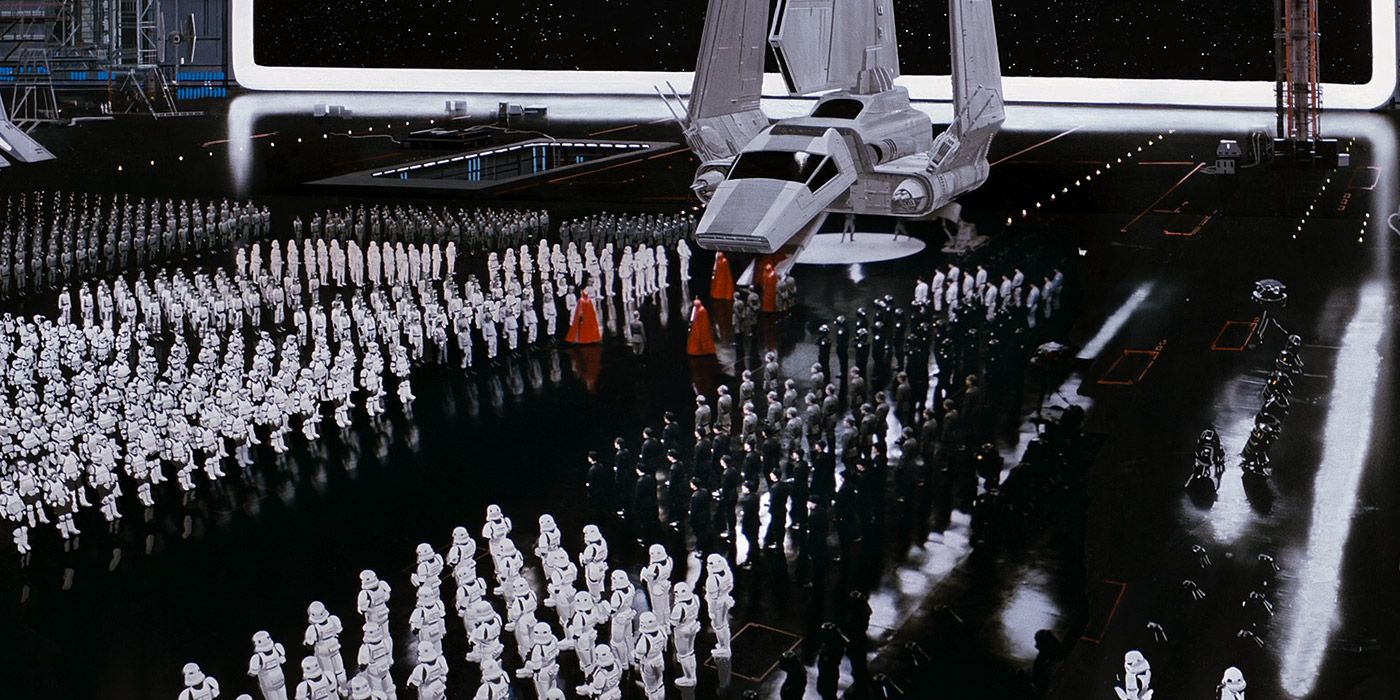 The Death Star shuttle bay in Star Wars
