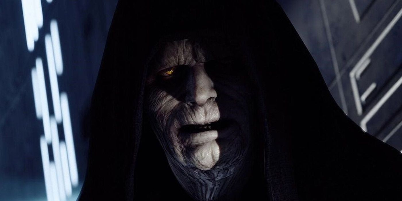 Emperor Palpatine with his hood from Star Wars