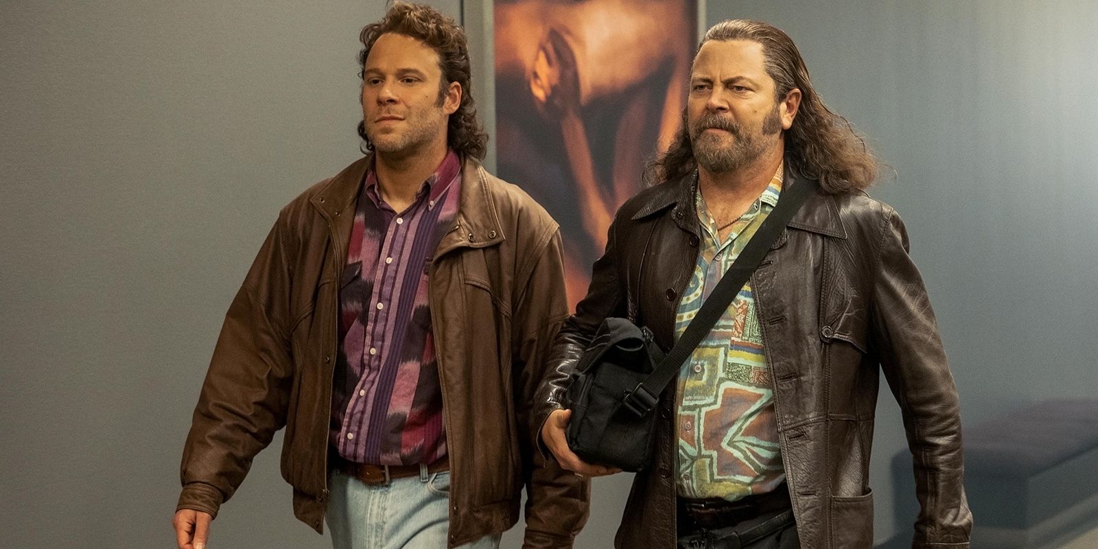Nick Offerman and Seth Rogen in Pam &amp; Tommy