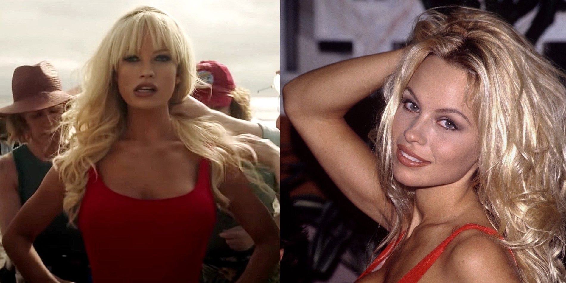 Lily James and Pamela Anderson Baywatch
