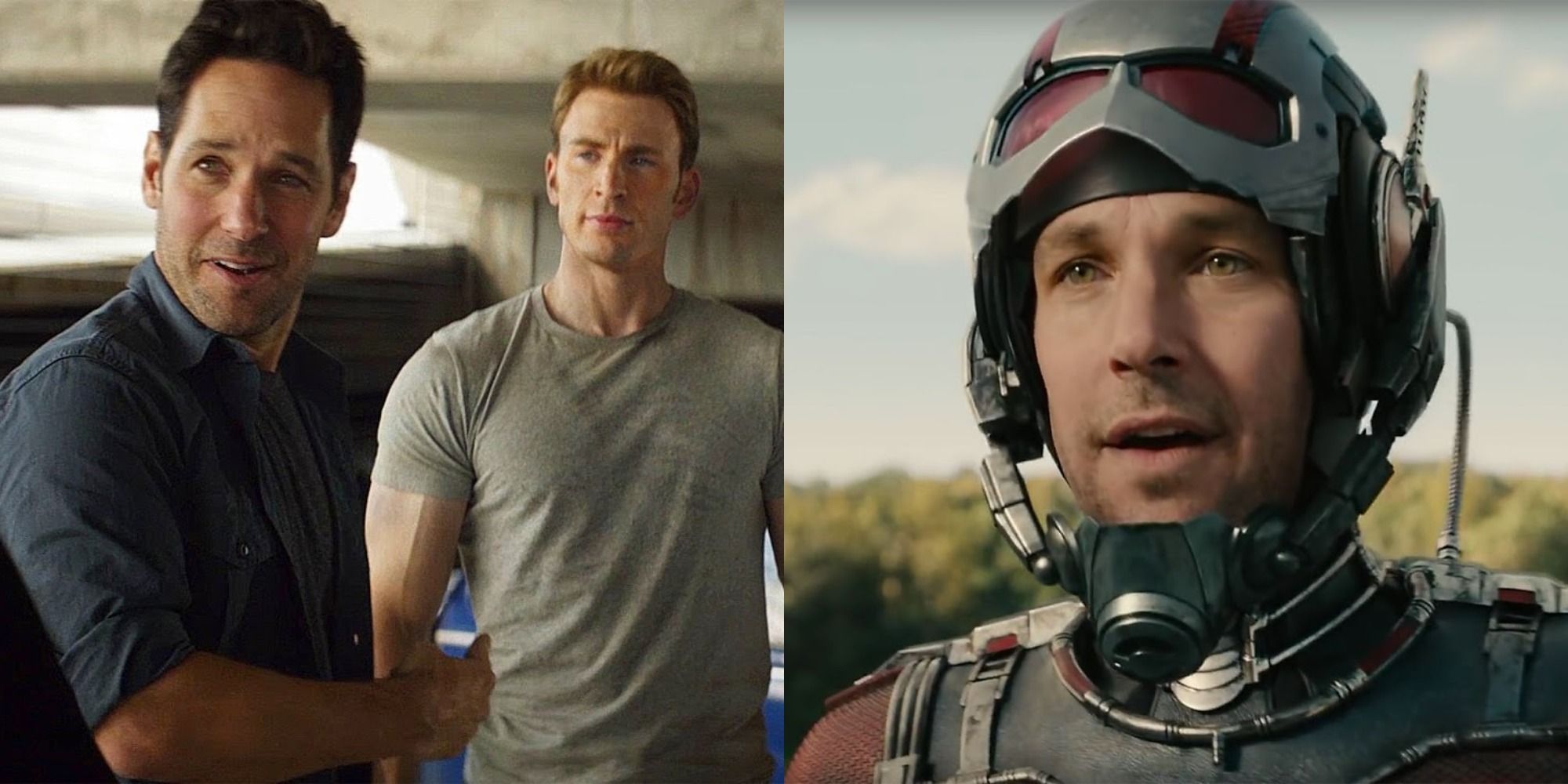 Split image showing Scott and Steve in Civil War and Scott alone in Ant-Man