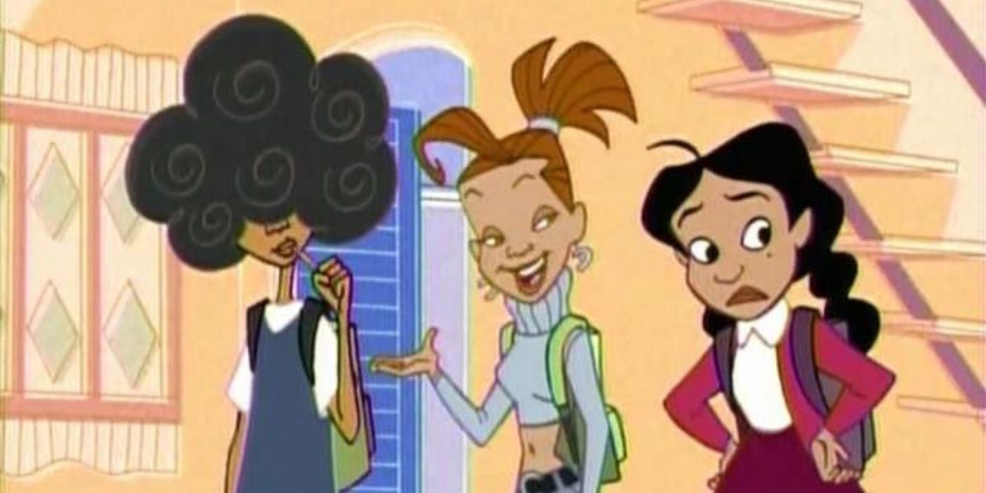 Penny, Bebe, and Cece walking home in the future on The Proud Family