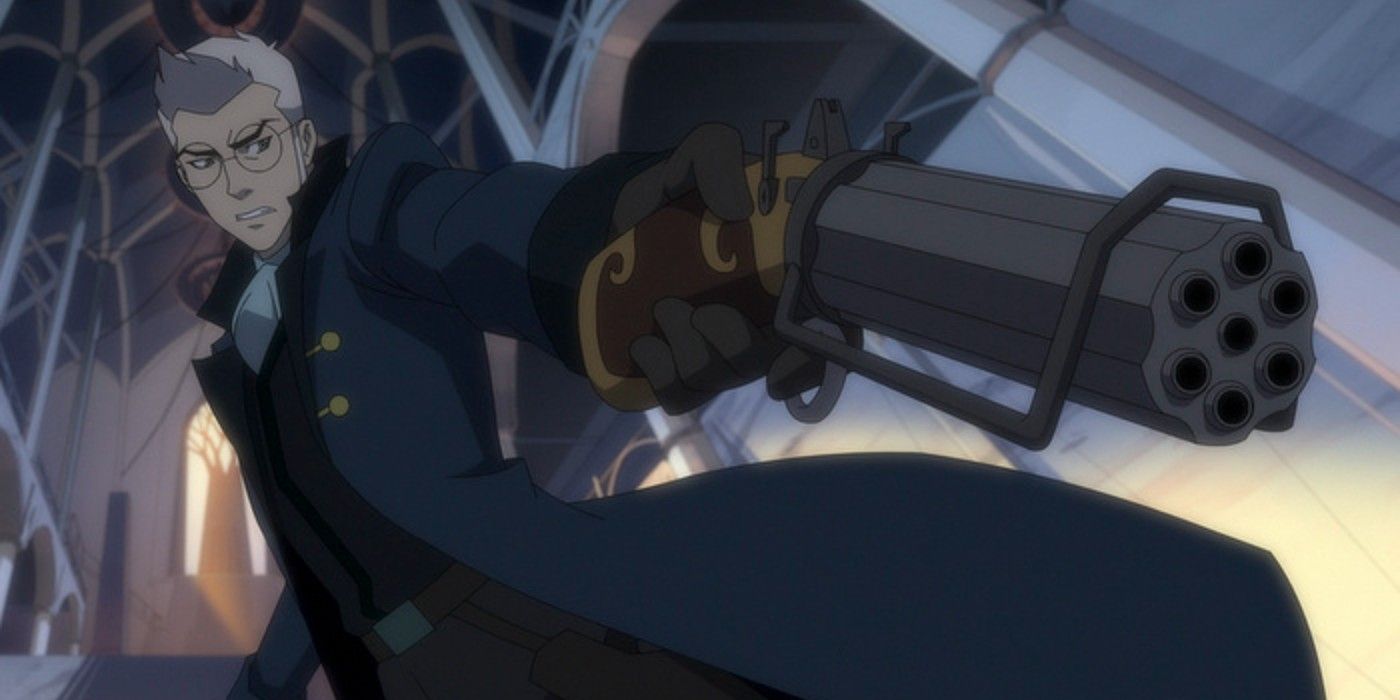 Percy pointant une arme dans Legend of Vox Machina