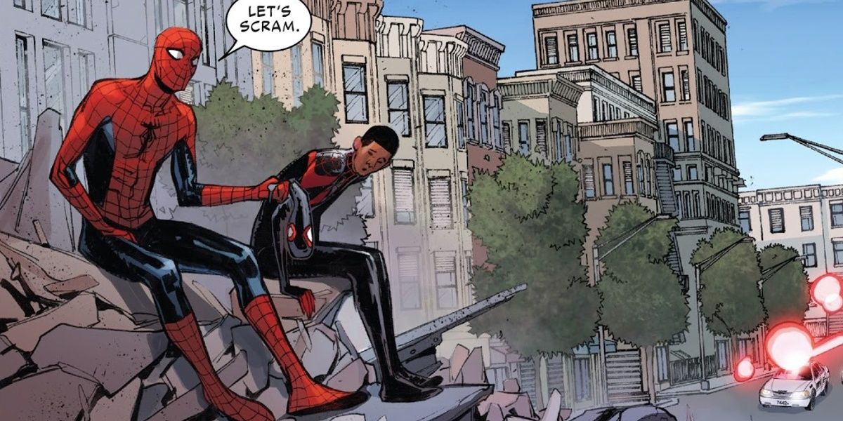 Peter Parker and Miles Morales in Spider Men