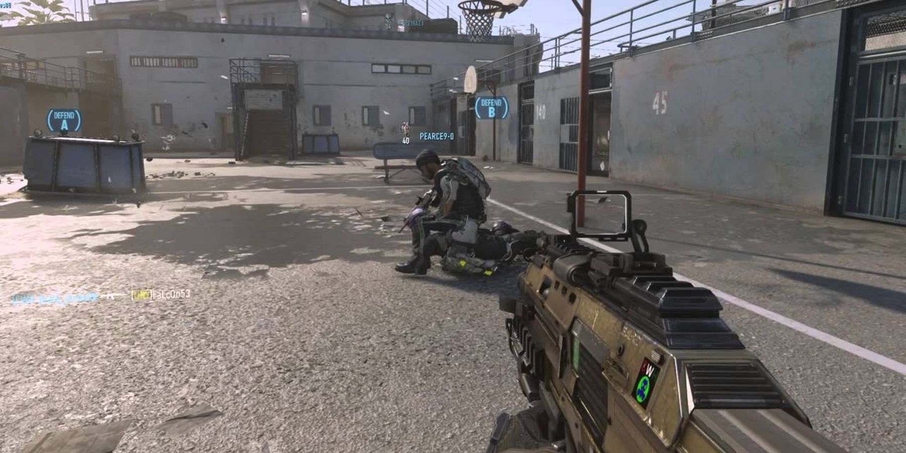 Player tea-bagging another player in Call Of Duty Advanced Warfare