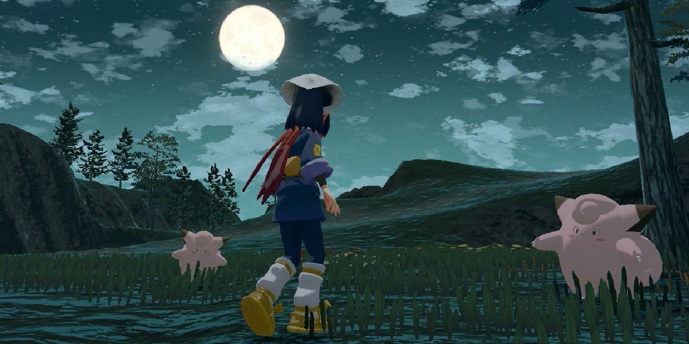 Akari in a field with Celfairy Pokémon Legends: Arceus