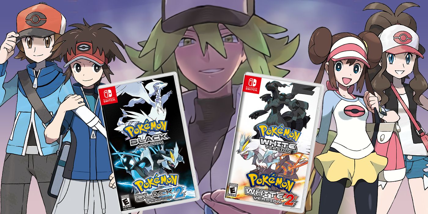 Pokemon Black White And Sequel Protagonists And N With Mock Up Switch Port Covers