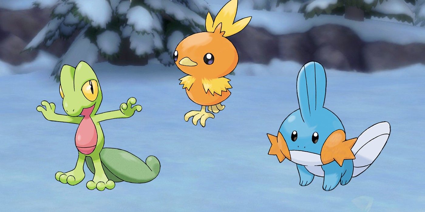 Treeko, Torchic, and Mudkip in Pokémon