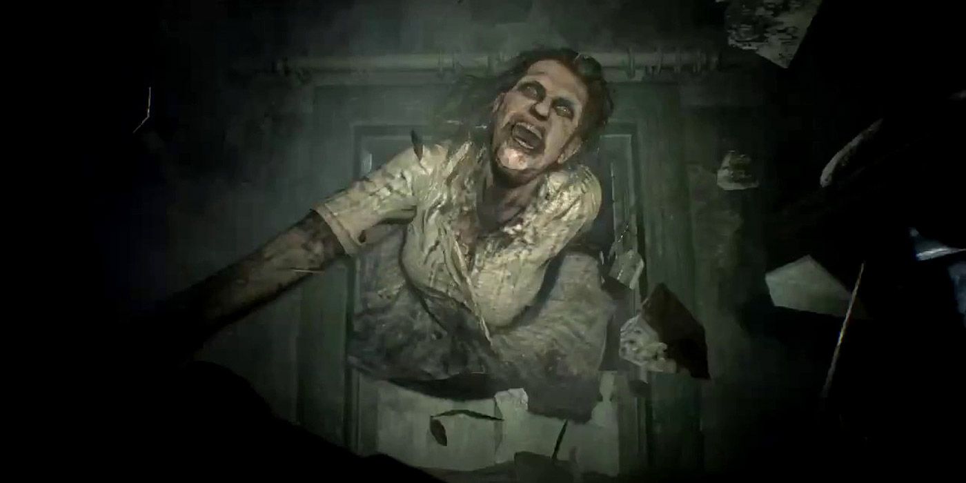 Margeurite attacks Ethan in Resident Evil 7