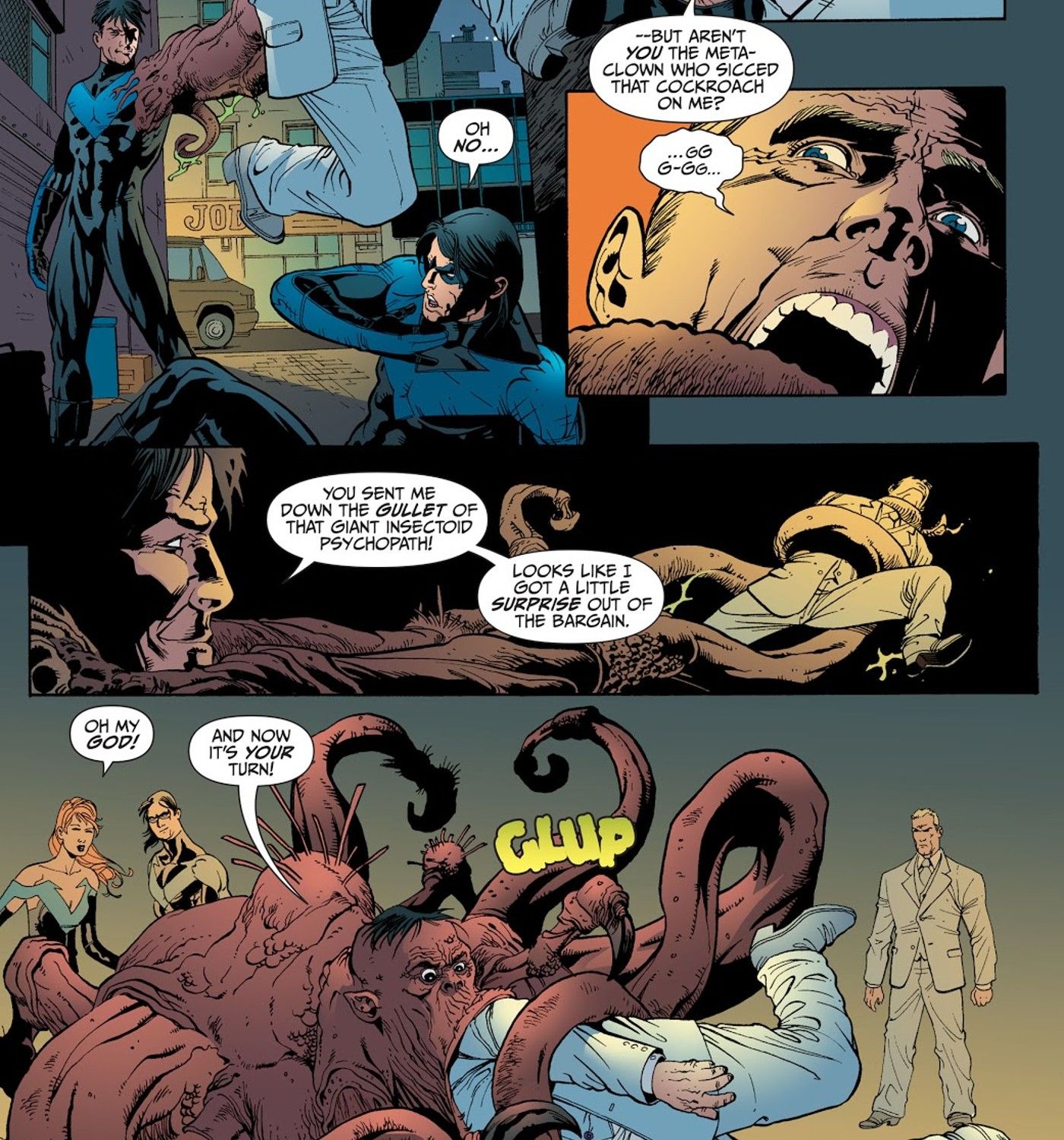 Red Hood turns into a monster who eats criminals