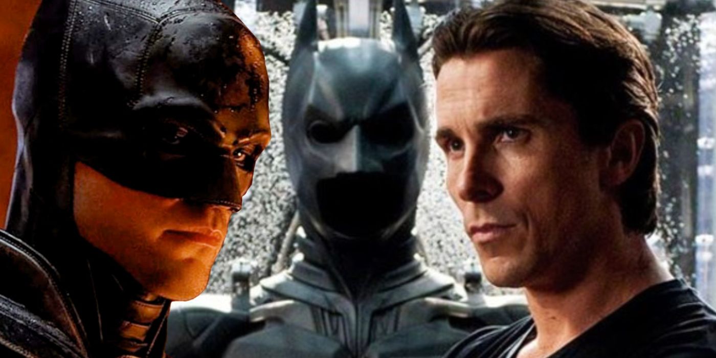 Robert Pattinson in The Batman and Christian Bale in The Dark Knight