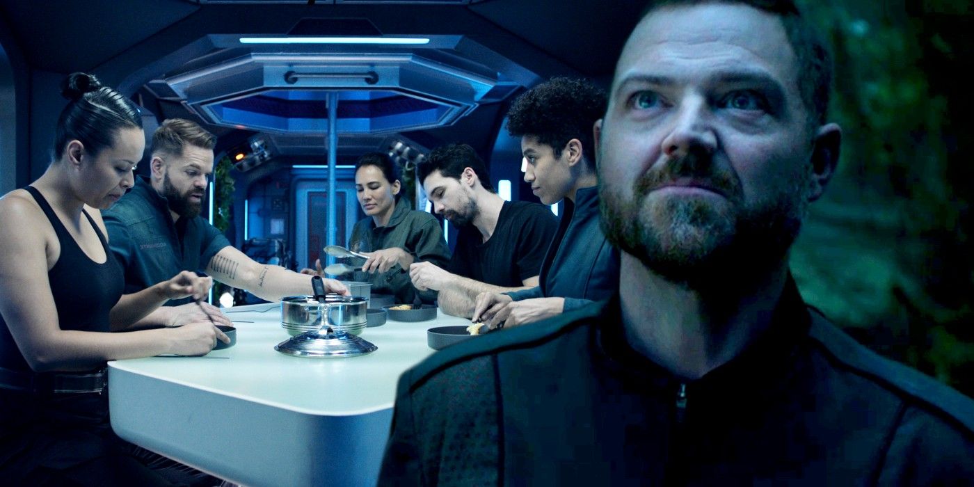Rocinante crew and Dylan Taylor as Winston Duarte in The Expanse