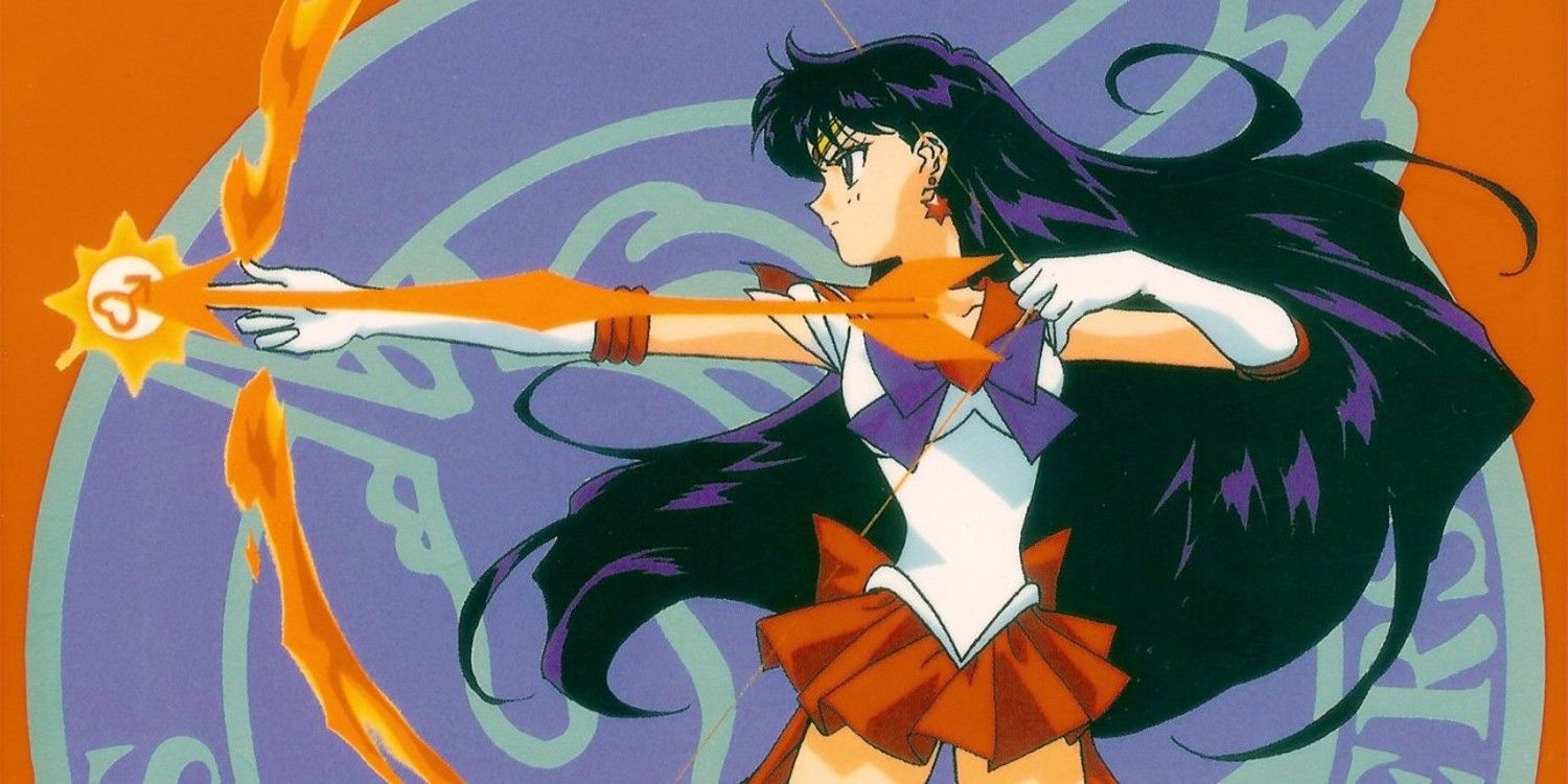 Sailor Mars aims her sniper rifle in Sailor Moon artwork