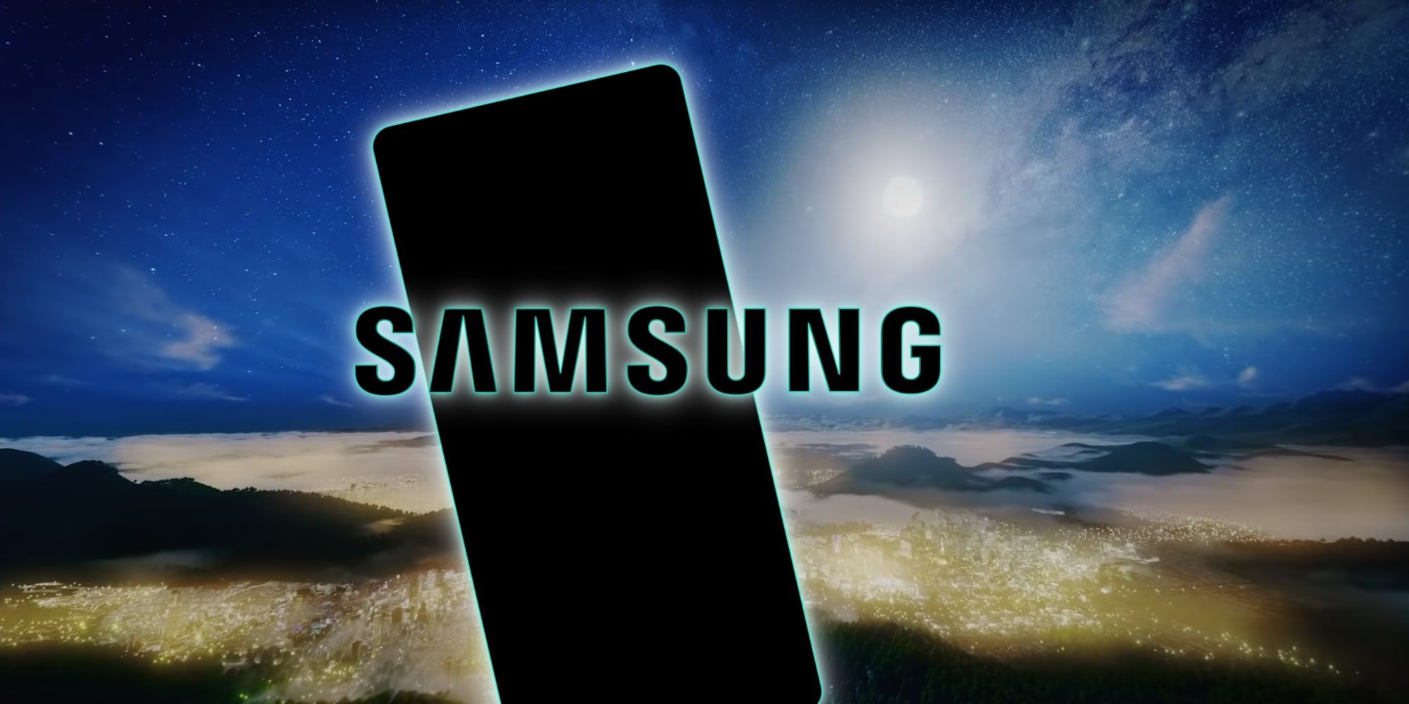 Samsung Logo And Galaxy Silhouette Night Photography Teaser