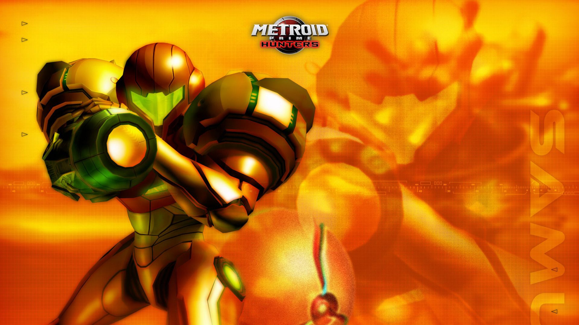 A picture of Samus from Metroid Prime: Hunters.