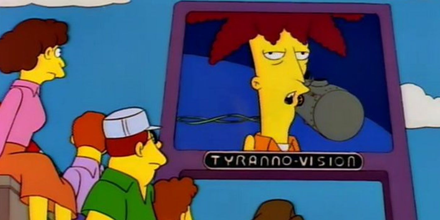 Sideshow Bob on a giant TV from The Simpsons