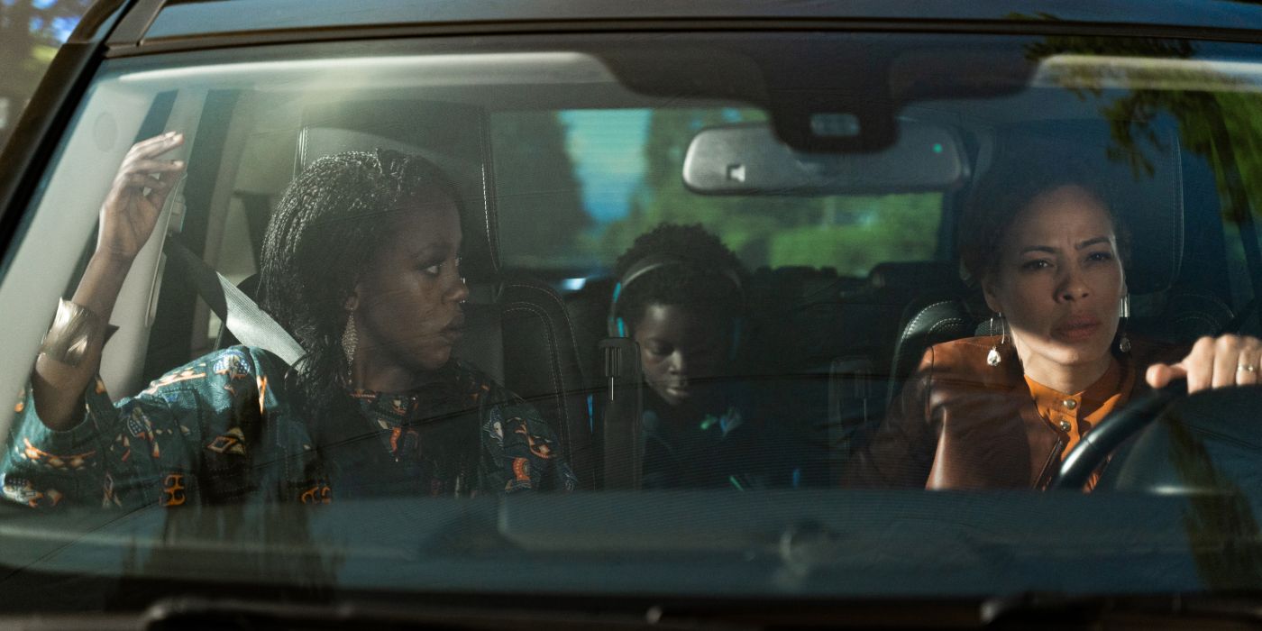 Simone, Sammy, and Taissa in a car in Yellowjackets.