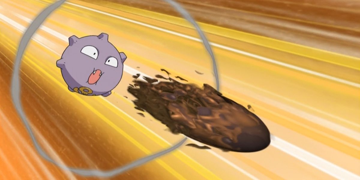 Koffing uses Sludge Bomb in the Pokemon anime