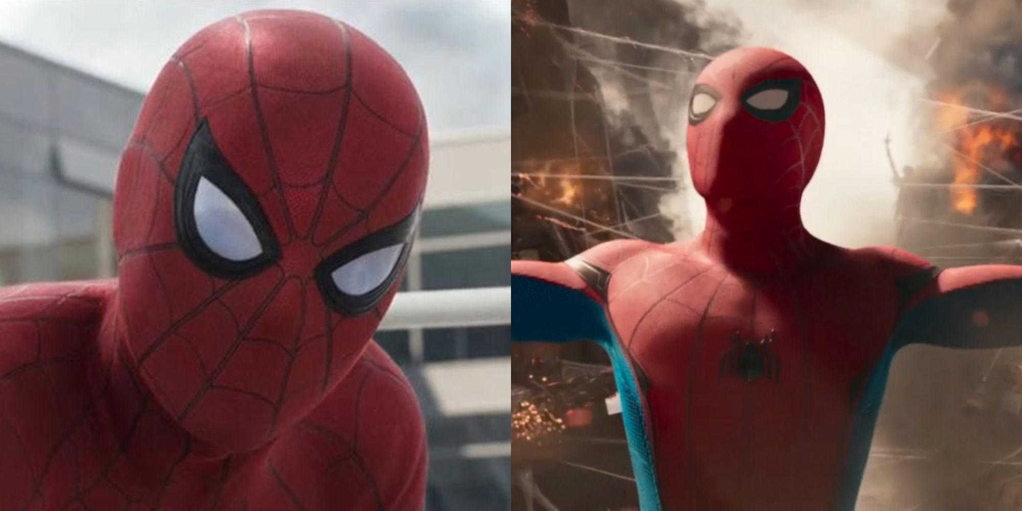 Split image of Spider-Man in Captain America: Civil War and Spider-Man: Homecoming