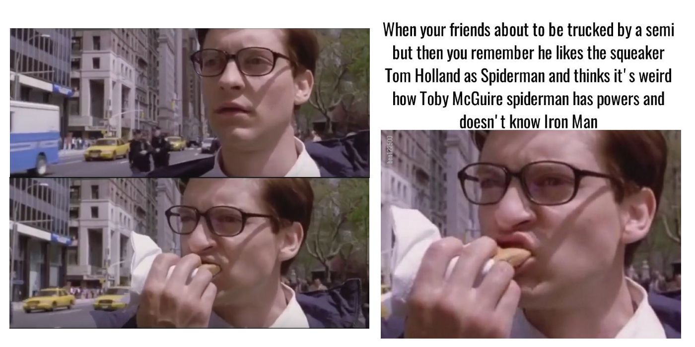 Spider-Man hot dog memes collage