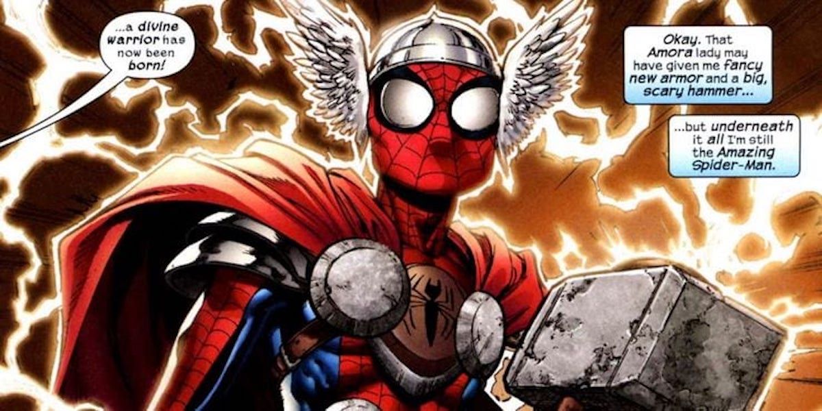 Image of Spider-Man as Thor
