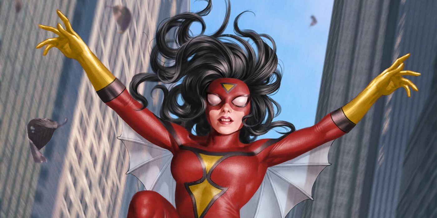 Mulher-Aranha pulando no ar nos quadrinhos da Marvel