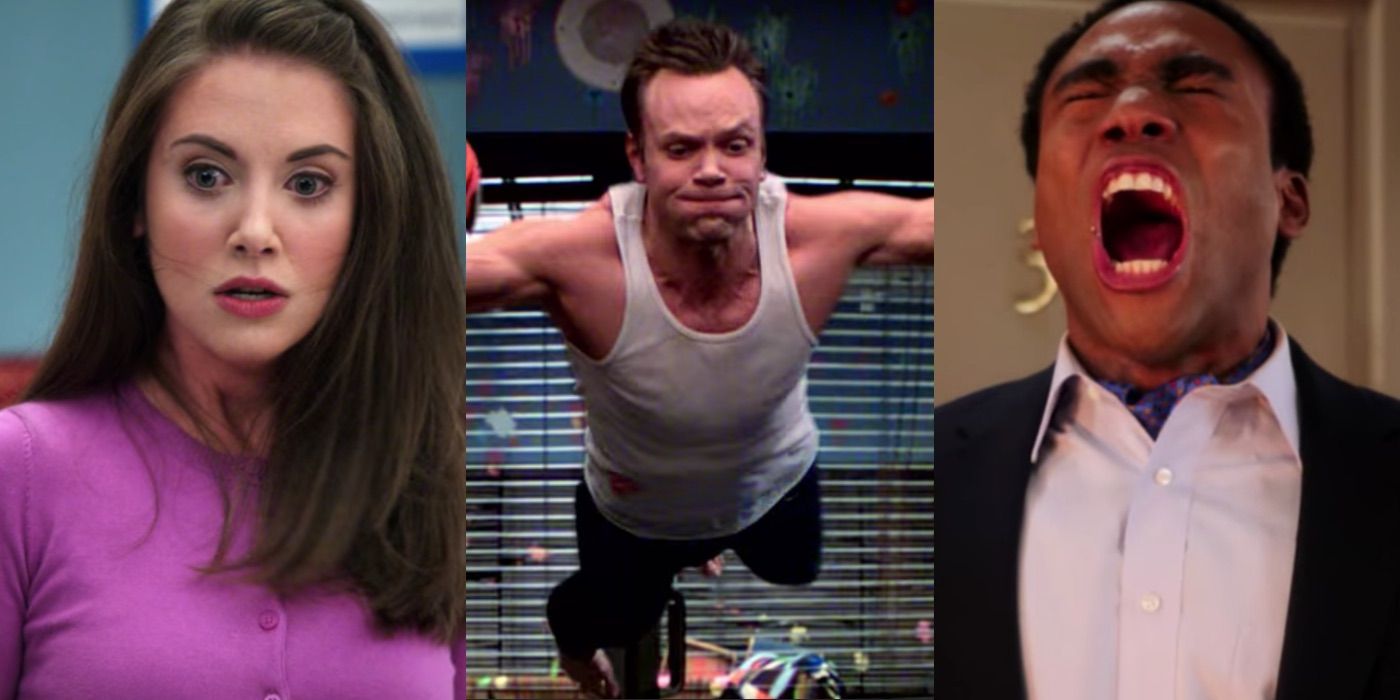 Split image of Annie, Jeff, and Troy in Community.