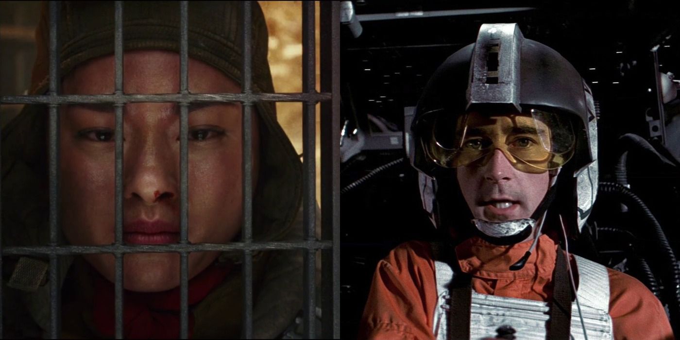 Split image of Paige Tico & Wedge Antilles in Star Wars