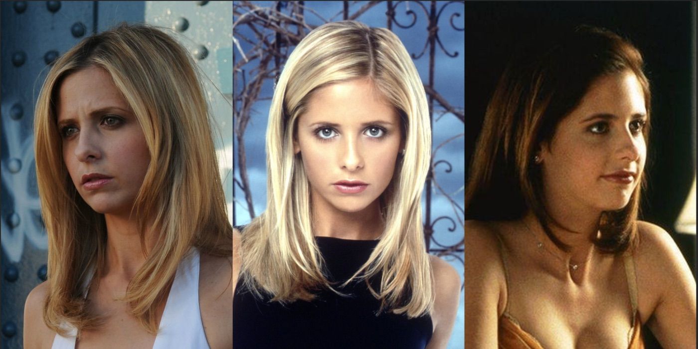 Split image of Sarah Michelle Gellar in Veronika Decides to Die, Buffy the Vampire Slayer, and Cruel Intentions.