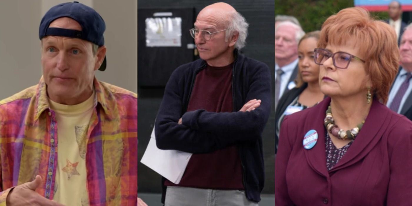 Split image of stills from Curb Your Enthusiasm Season 11