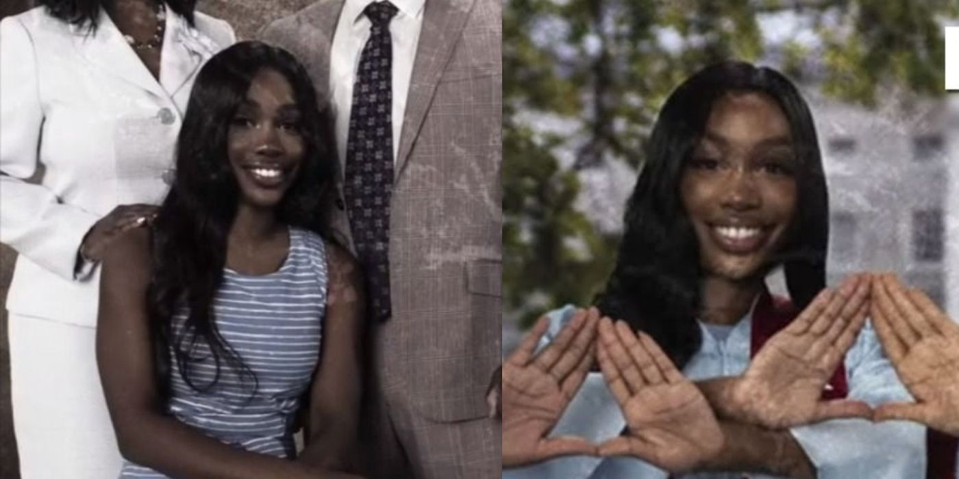 Split images of SZA smiling in Looking For Latoya (Insecure)