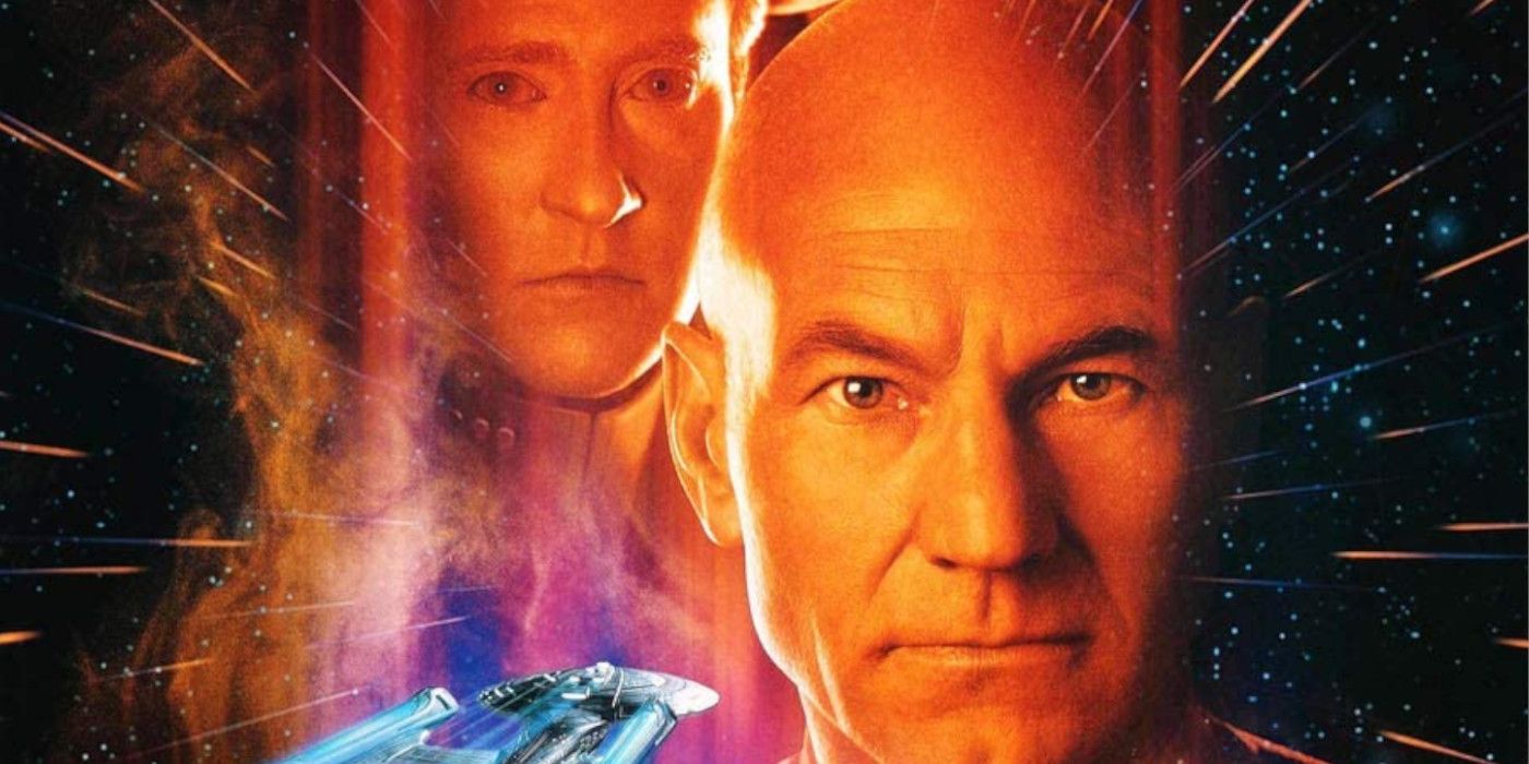 Picard, Data and the Enterprise E on The Star Trek First Contact Poster