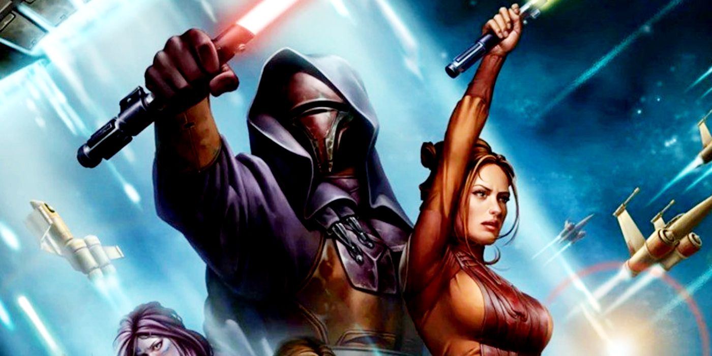 Star Wars Knights Of The Old Republic has key art for its remake with Jedi and Sith holding lightsabers.
