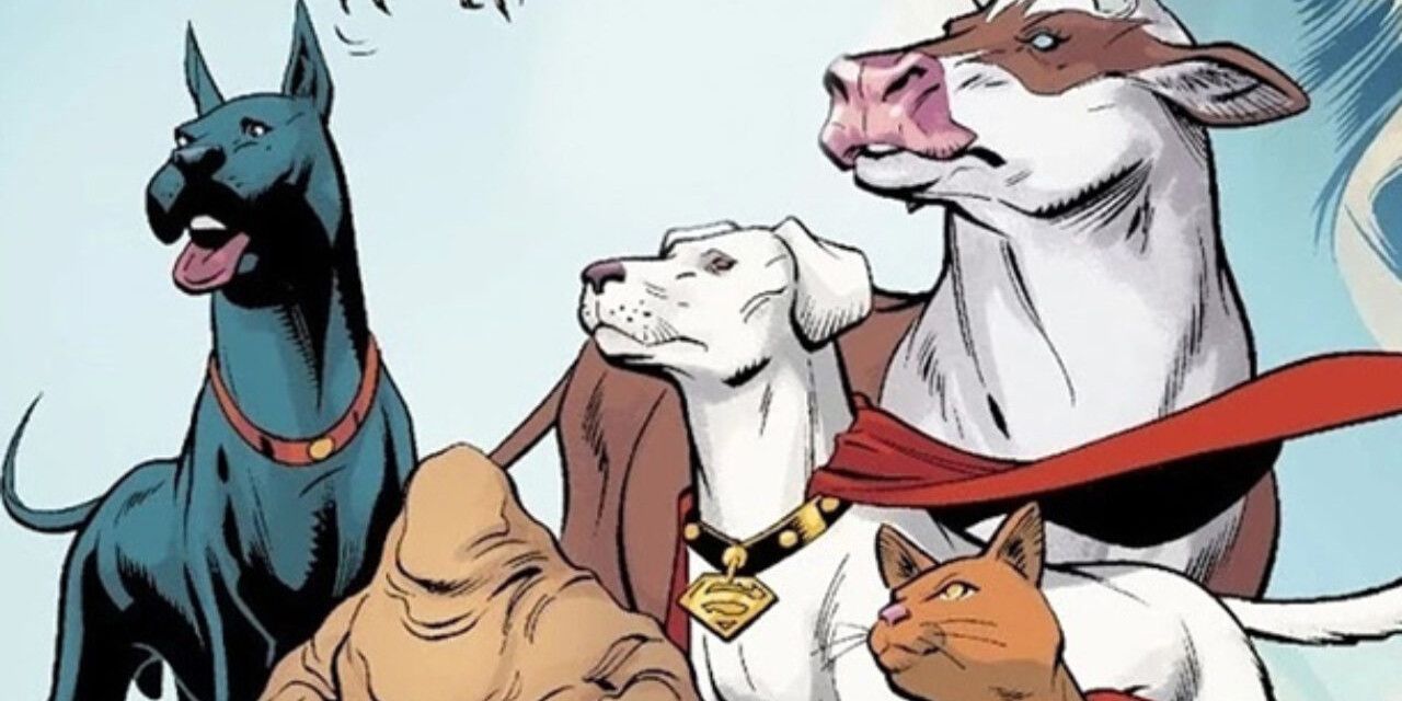 The Super Pets gaze at the horizon in DC Comics.