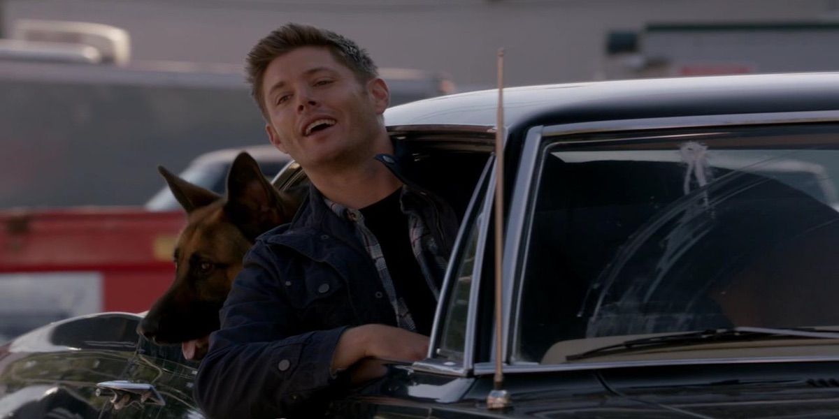 Dean and the Colonel hang their head out the car window in supernatural