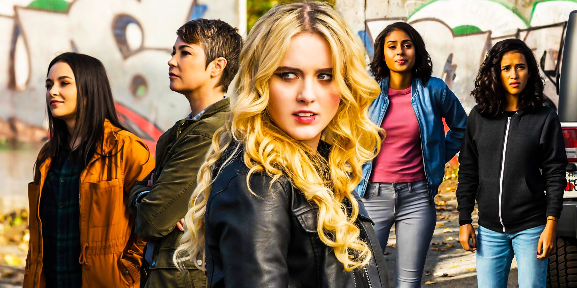 A blended image featuring the 5 Supernatural spinoff characters for Wayward Sisters