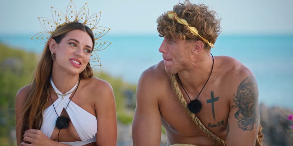 Georgia and Gerrie sit outdoors together on Too Hot To Handle Season 3