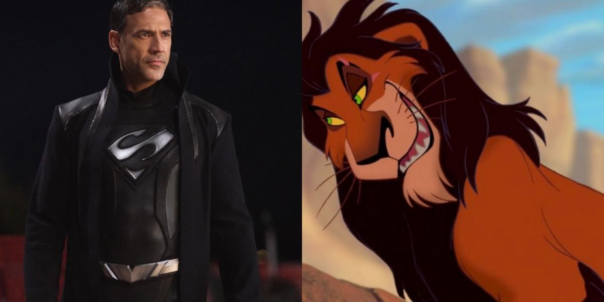 A split image depicts Tal-Rho in Superman And Lois and Scar in The Lion King
