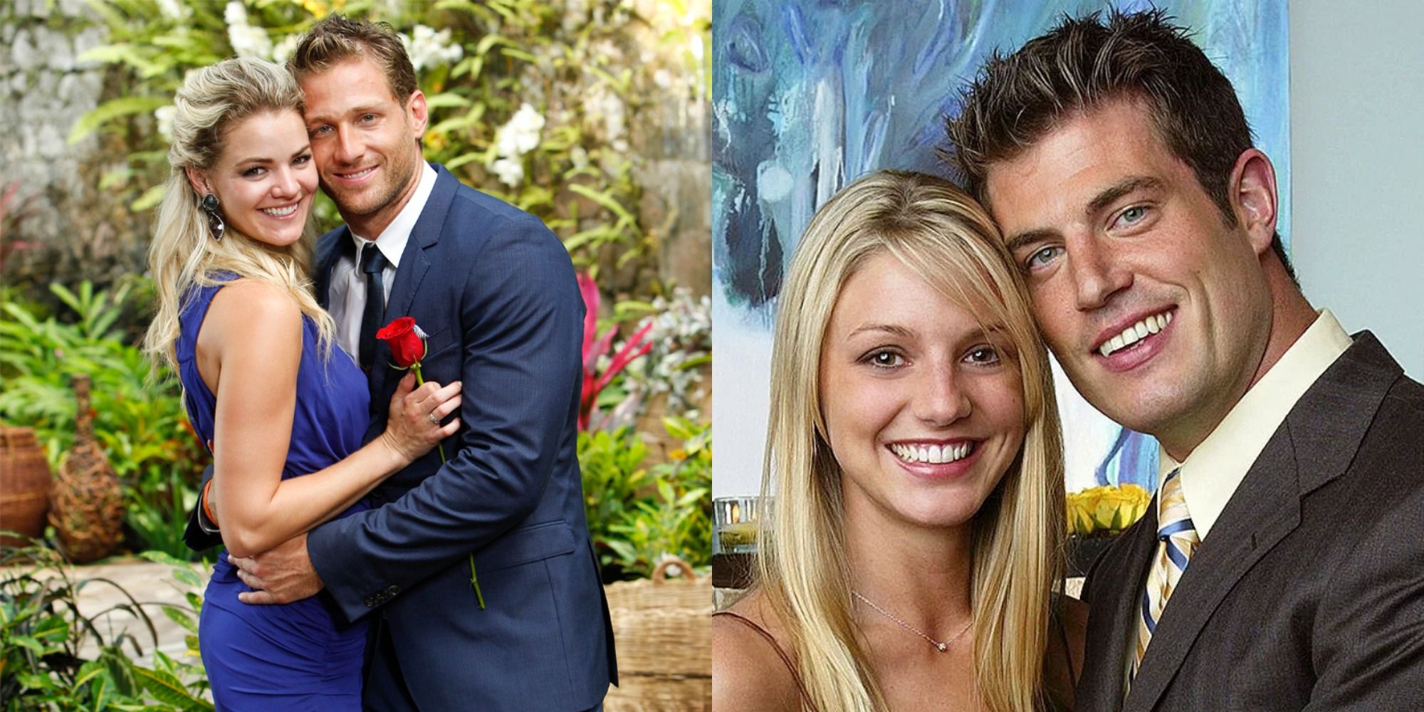 Split image of couples from The Bachelor