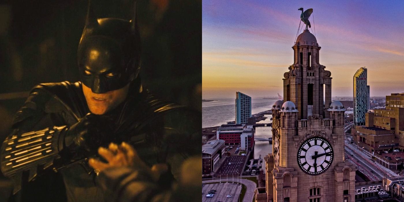 The Batman Trailer Screenshot and Liverpool Landscape Split Image